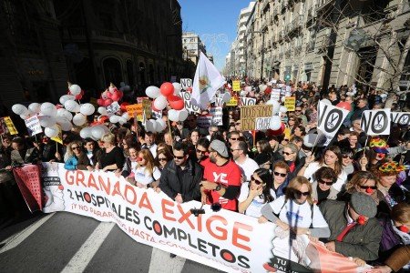 Manifestación por dos hospitales. Foto: Ramón L. Pérez