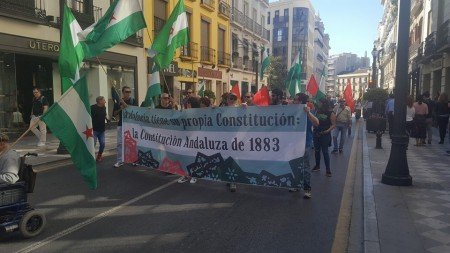 Manifestación reividicando la Constitución Andaluza de 1883 en Granada. Octubre 2017.