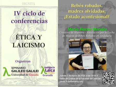 Granada: Conferencia "Bebés robados, madres olvidadas: ¿Estado aconfesional'"