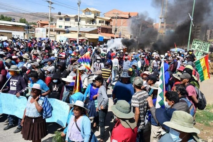 Manifestación en Bolivia