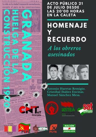Granada: Acto homenaje albañiles asesinados huelga del 70
