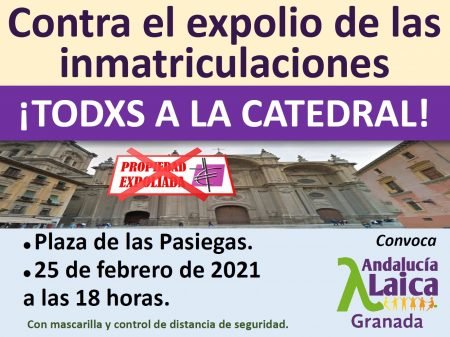Granada: Concentración contra el expolio de las inmatriculaciones de la Iglesia