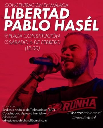 Málaga: Concentración libertad Pablo Hasel