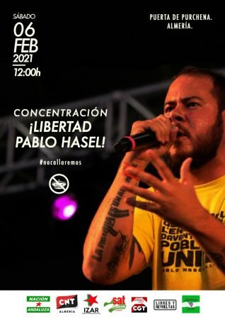 Almería: Concentración libertad Pablo Hasel