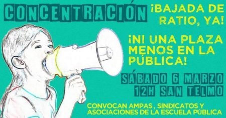 Sevilla: Concentración contra la reducción de aulas en la educación pública